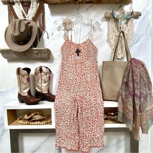 Anthropologie Patrons of Peace sweet floral boho jumpsuit w prairie Country vibe
